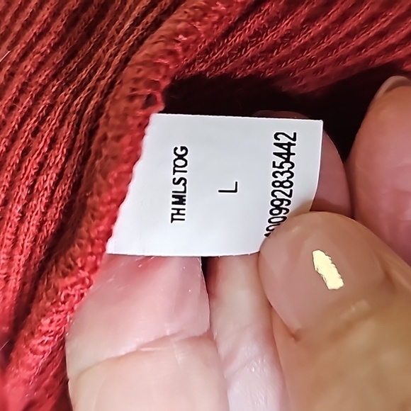 Urban pipeline mens long sleeve shirt waffle fabric. Rust with black stripes. Lg - Picture 5 of 5